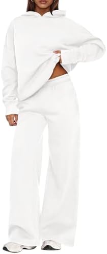 Womens Sweatsuits 2 piece set Long Sleeve Hoodie Loose Wide Leg Sweatpants Fall Tracksuit
