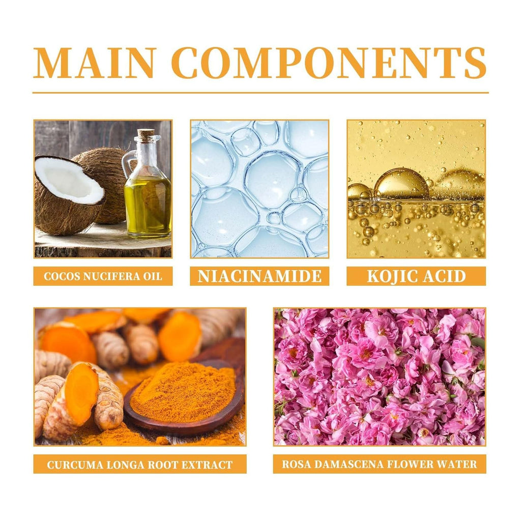 Turmeric Foaming Face Wash, Deep Cleansing Glow Wash Turmeric Facial Cleanser With Brush.