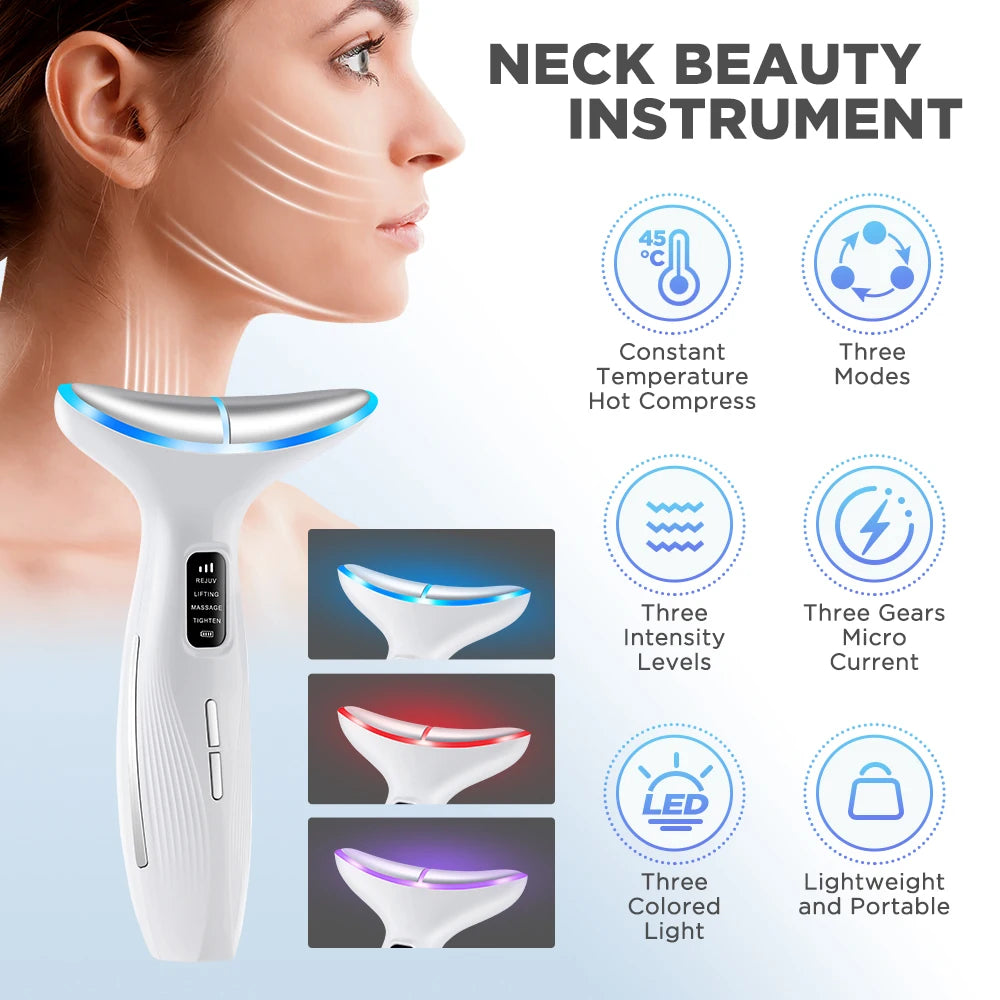 3 Massage Modes Microcurrent Neck Beauty Device Face